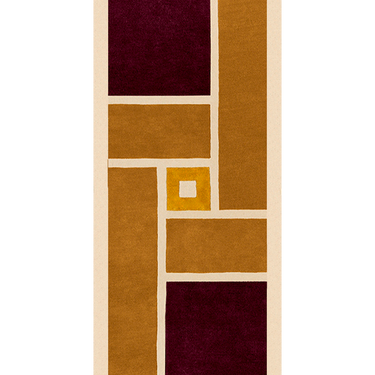 Vintage wool rug in Bordeaux, full view