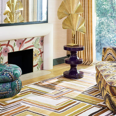 Kea wool rug in Multi, styled in a room