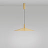 Tinto pendant with a satin brass shade on a braided silk cable, studio view