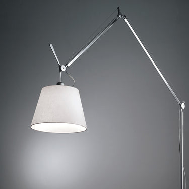Tolomeo Mega Silver Fiber adjustable LED floor lamp with aluminum arms