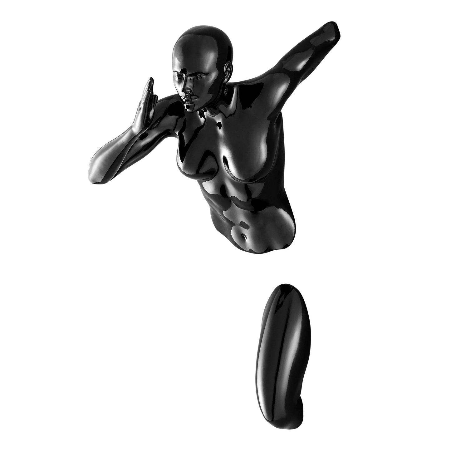 Finesse Decor Two Women Wall Runner Sculptures - Black and White 3