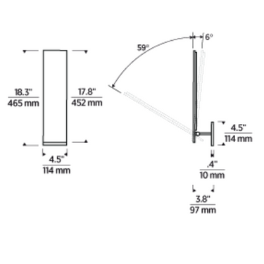 Contemporary 18 inch LED wall sconce with minimalist design and high CRI output for hospitality use