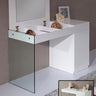 Sleek White Floating Vanity with Mirror and Storage - Volare Collection