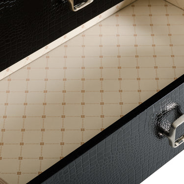 AX Victoria Black Crocodile Chest