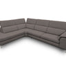 Lamod Italia Viola Italian Grey Leather Left Facing Sectional Sofa