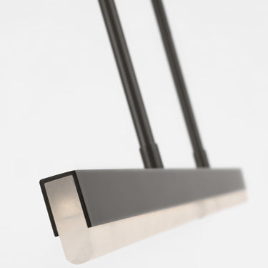 Dimmable  bronze 60-inch LED light bar fixture with natural alabaster, suitable for modern conference rooms.