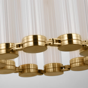 Visual Comfort Alo Collection medium size fluted glass hanging light for entryway