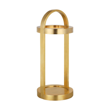 Designer rechargeable table lamp with touch dimmer in vintage brass finish