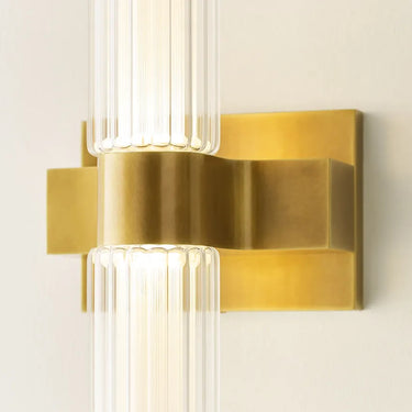 Contemporary 18 inch Langston wall-mounted crystal LED fixture for office or entryway decor