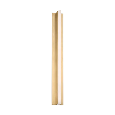 Visual Comfort Linea collection antique brass LED sconce with unique channel-set design.