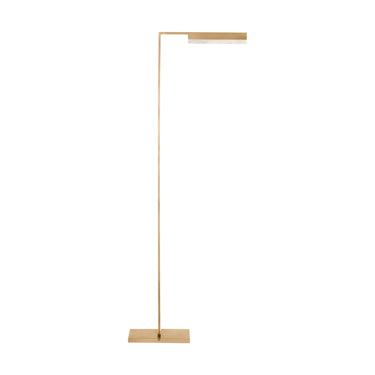 Modern 42" LED Column Floor Lamp by Visual Comfort, integrated touch dimmer, brass finish.