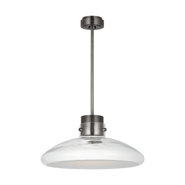 Visual Comfort Morgan 22" LED Ceiling Pendant – Bronze & Clear Glass, Mid-Century Style