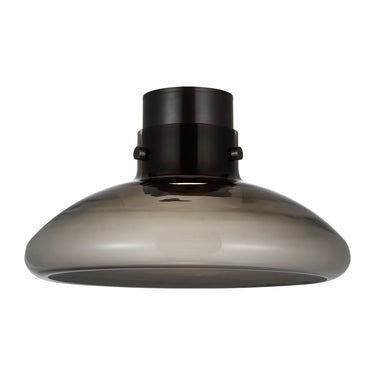 Morgan Contemporary 18″ glass and brass LED ceiling mount by Visual Comfort for hallways