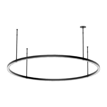Visual Comfort Stagger 48-inch modern circular LED chandelier in nightshade black for living room ambiance