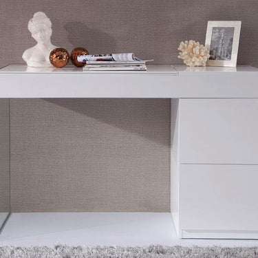 Volare White Floating Glass Vanity with Mirror