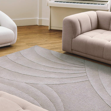 Volute wool rug in Silver, full view