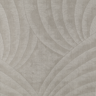 Volute wool rug in Silver, full view