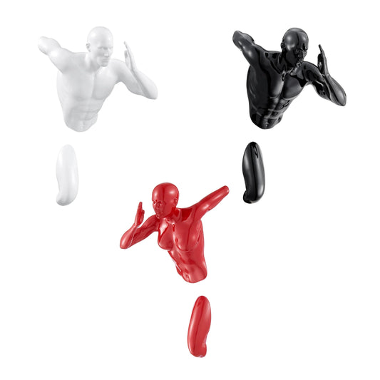 et of Three Wall Runner Sculptures - Black, Red and White 1