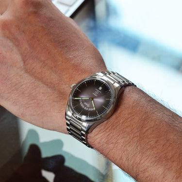 West End Watch Co. Sowar Prima Automatic Watch – Grey Dial, Stainless Steel Bracelet, Swiss Made - Clearance