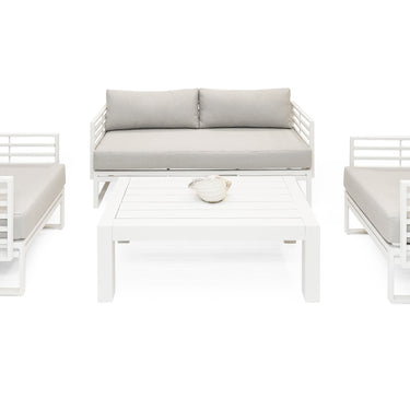 Renava Wharf Outdoor Light Grey & White Sofa Set