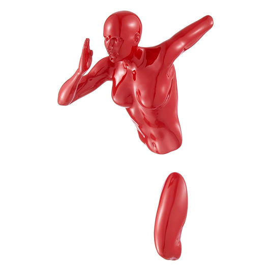 Finesse Decor Woman Runner Red Wall Sculpture Red - 13" 1
