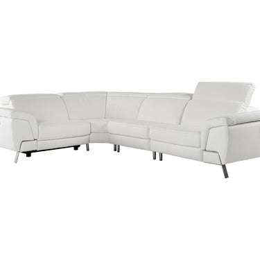 Lamod Italia Wonder Italian White Leather Sectional with Recliners