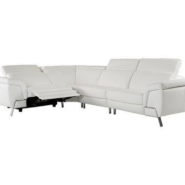 Lamod Italia Wonder Italian White Leather Sectional with Recliners