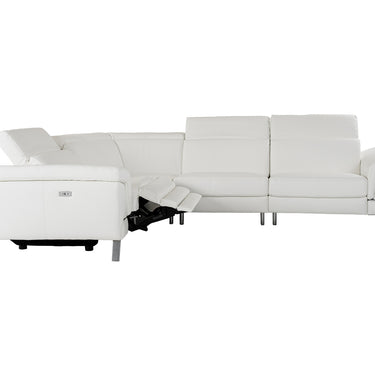 Lamod Italia Wonder Italian White Leather Sectional with Recliners