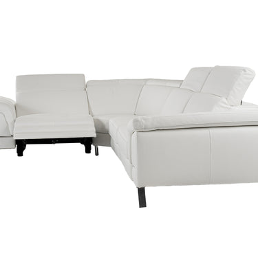 Lamod Italia Wonder Italian White Leather Sectional with Recliners