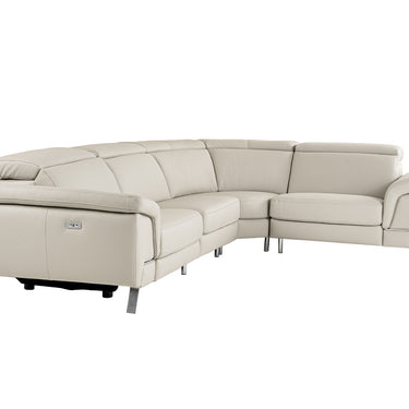 Lamod Italia Wonder Italian Grey Leather Sectional with Recliners