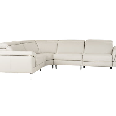 Lamod Italia Wonder Italian Grey Leather Sectional with Recliners