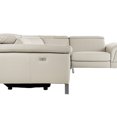Lamod Italia Wonder Italian Grey Leather Sectional with Recliners