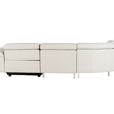 Lamod Italia Wonder Italian Grey Leather Sectional with Recliners