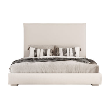 Nova Domus Sogno Italian Beige Fabric High Headboard Bed