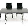 AX Xavier Black Crocodile Stainless Steel Dining Table