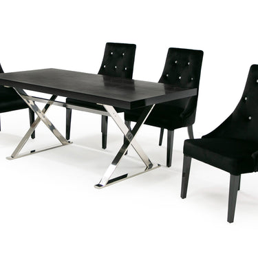 AX Xavier Black Crocodile Stainless Steel Dining Table