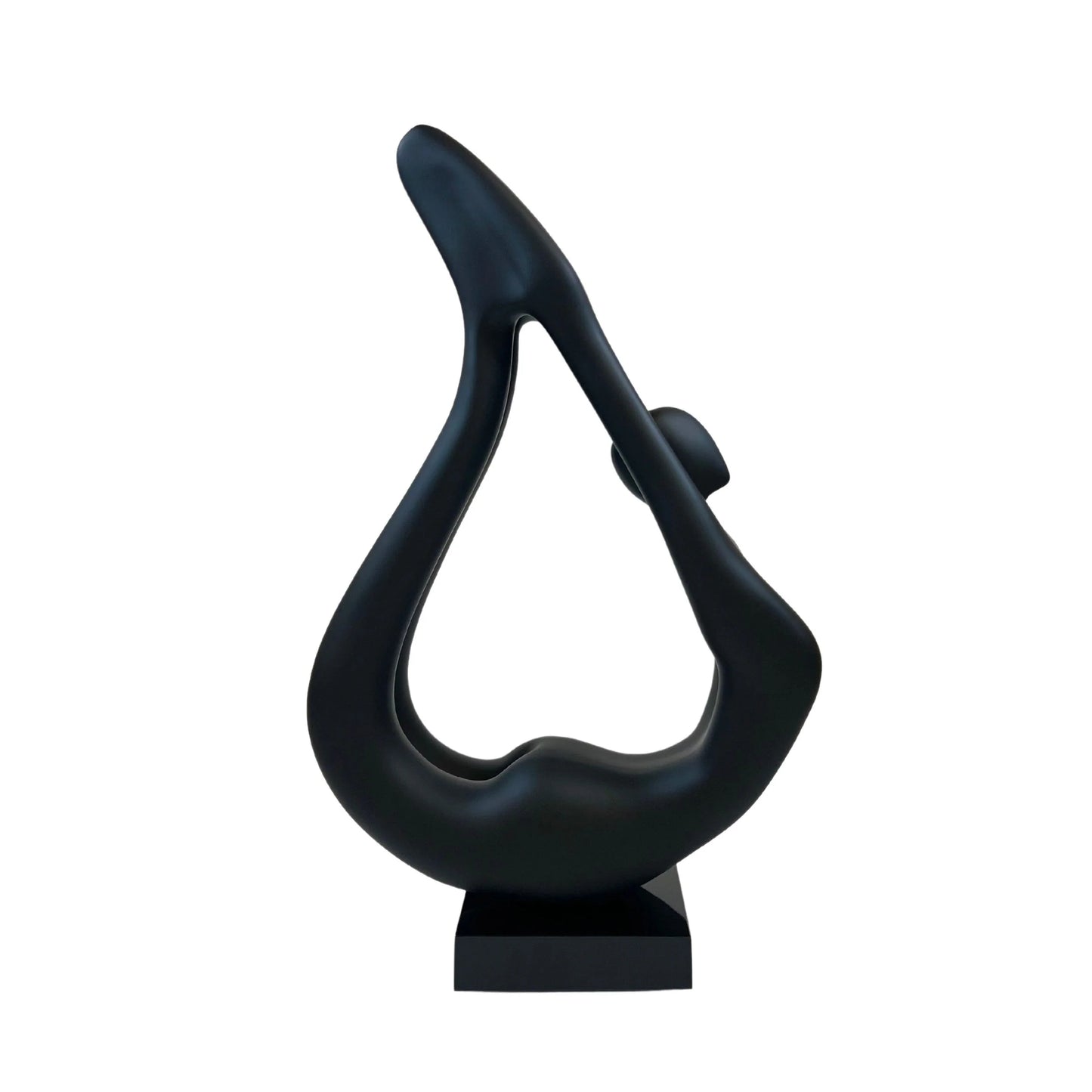 Finesse Decor Yoga Black Sculpture with Wood Base 3
