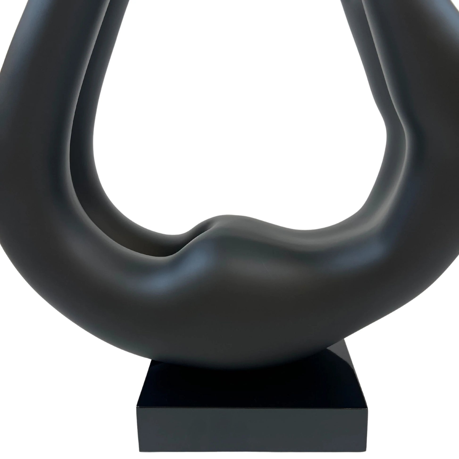 Finesse Decor Yoga Black Sculpture with Wood Base 4