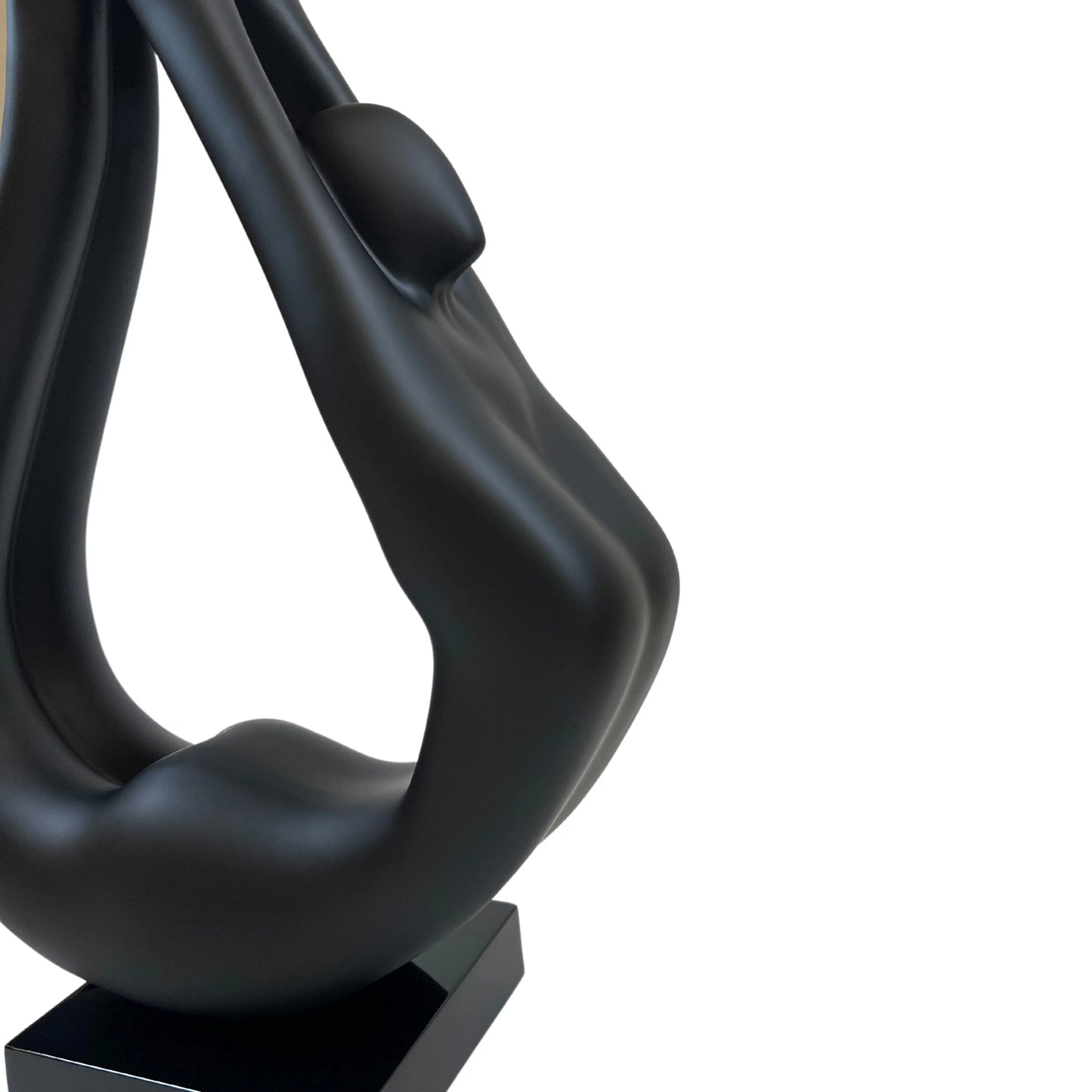 Finesse Decor Yoga Black Sculpture with Wood Base 6