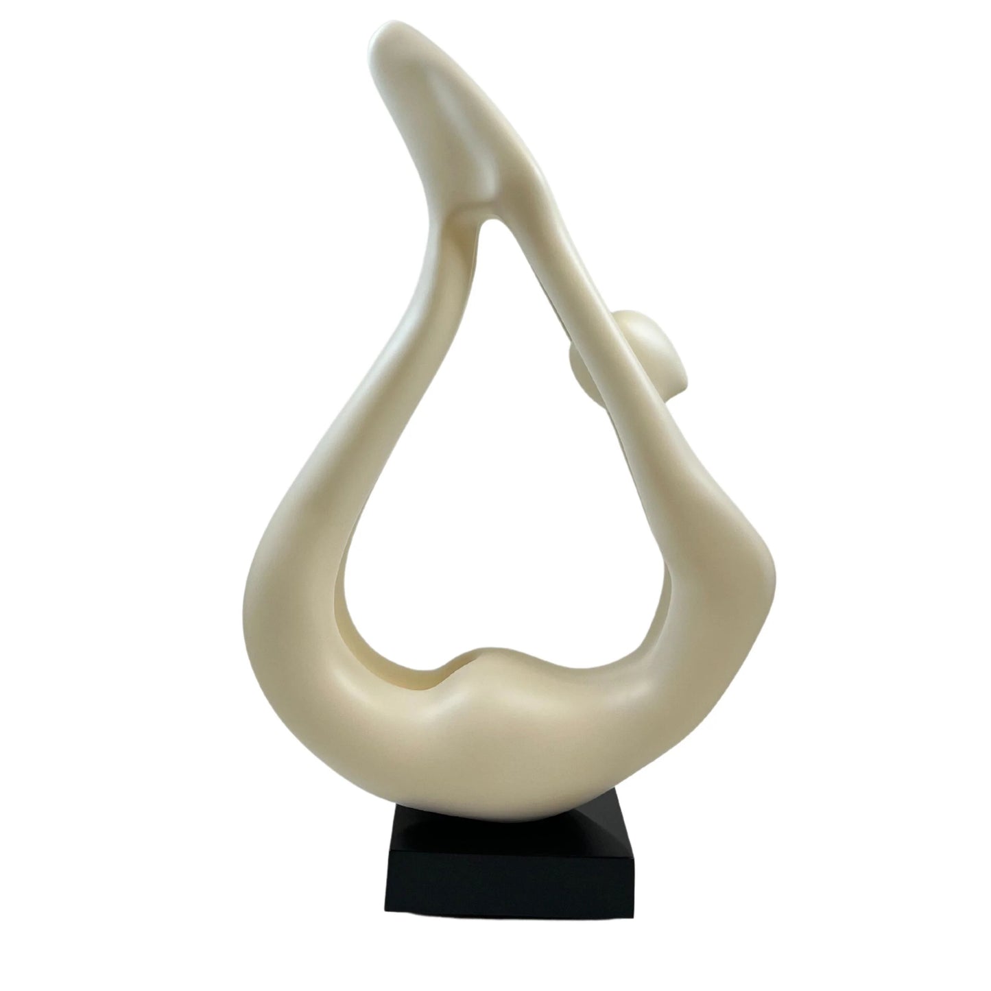 Finesse Decor Yoga White Sculpture in Black Base 2