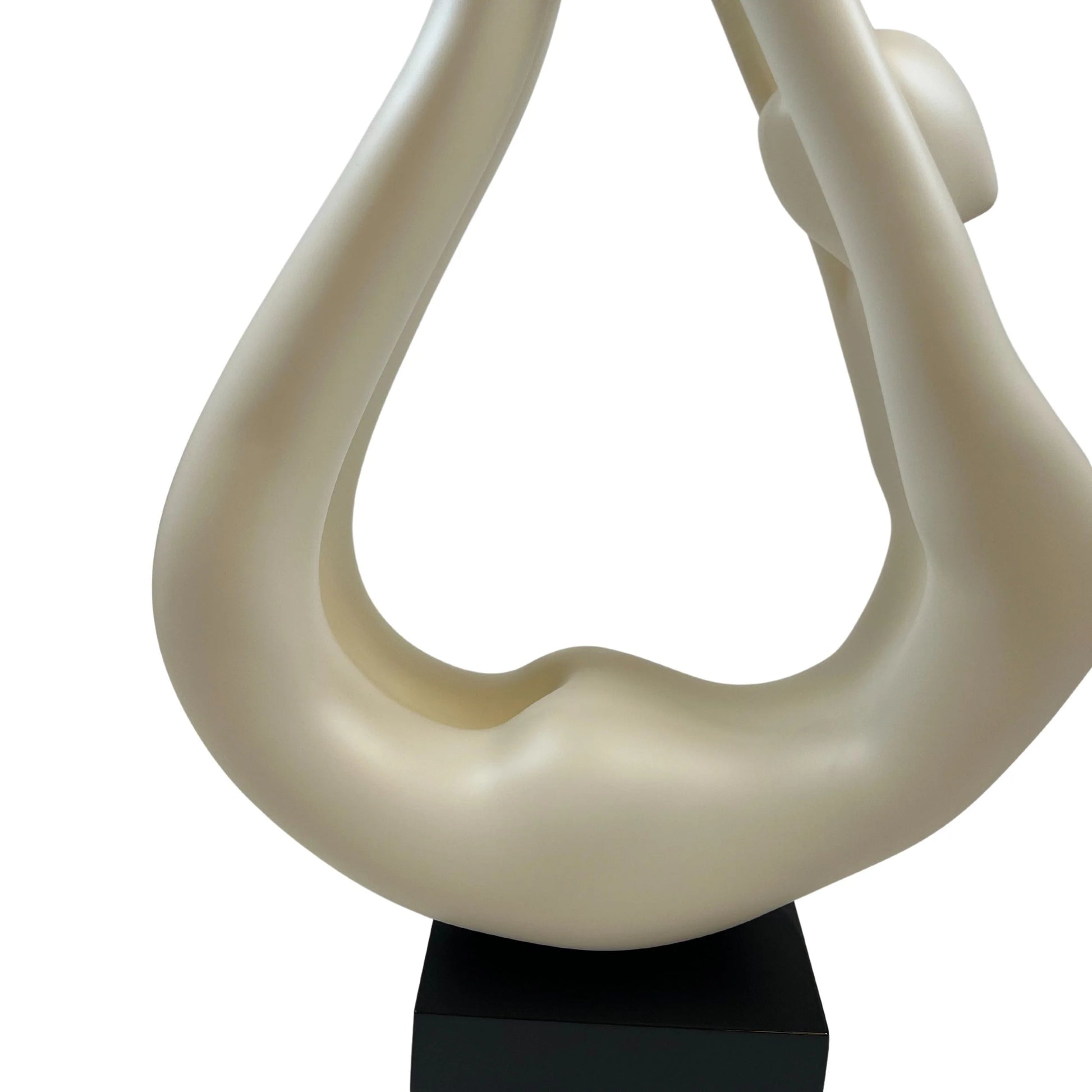 Finesse Decor Yoga White Sculpture in Wood Base 7