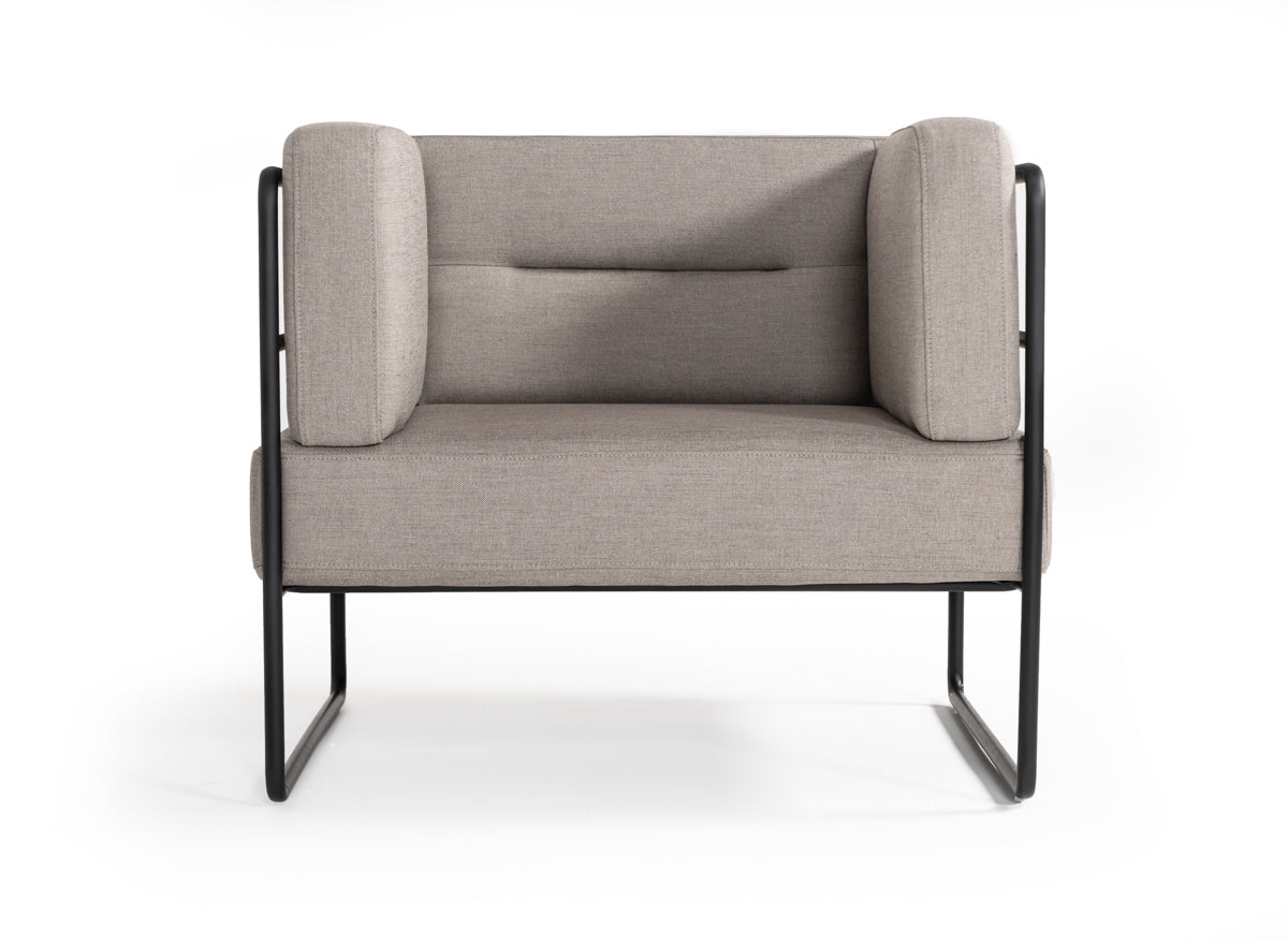 VIG Furniture Modrest Norman Grey Fabric Lounge Chair