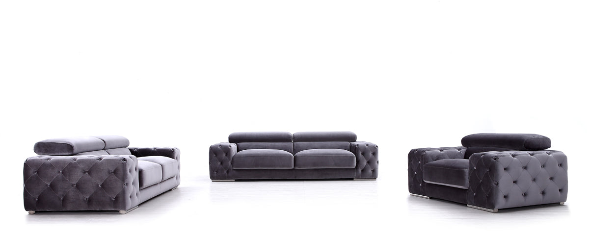 VIG Furniture Divani Casa Trisha Grey Fabric Sofa Set