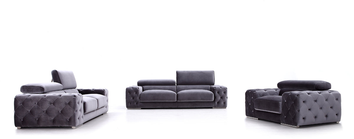VIG Furniture Divani Casa Trisha Grey Fabric Sofa Set