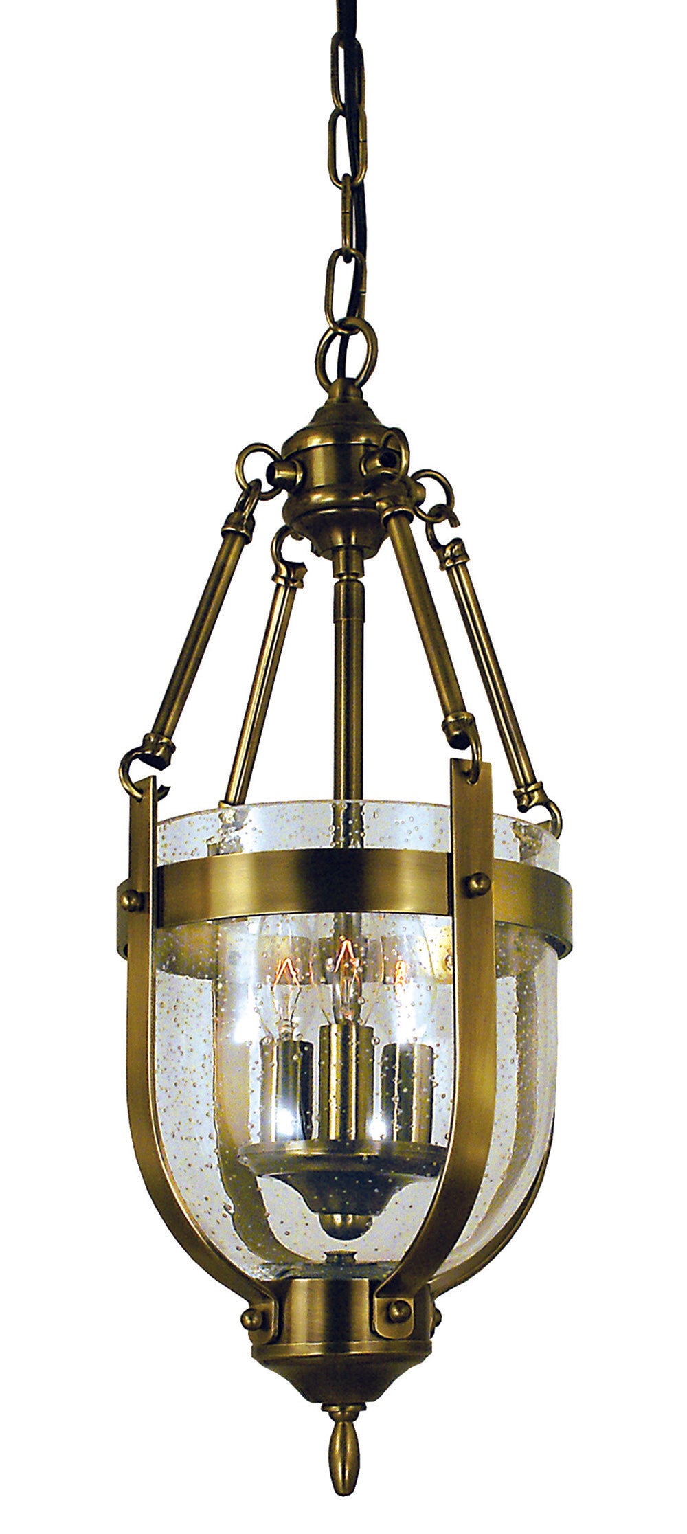 Framburg 3-Light Antique Brass Hannover Mini-Chandelier