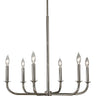 Framburg Moderne 6 - Light Polished Silver Dining Chandelier 1055 PS