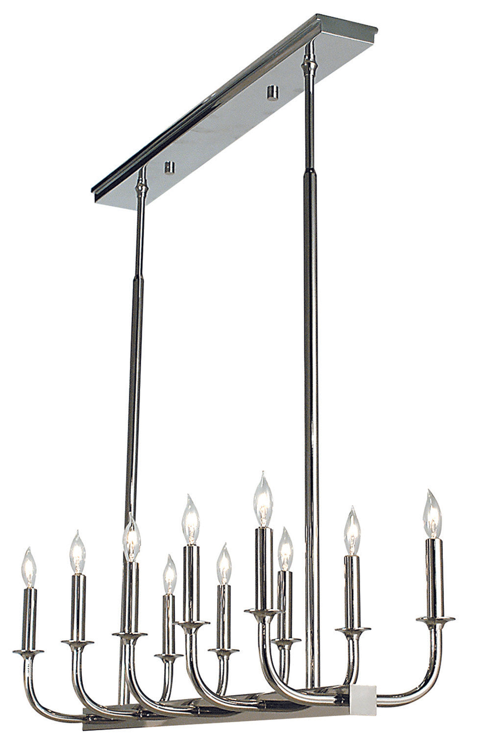 Framburg 10-Light Polished Silver Moderne Dining Chandelier