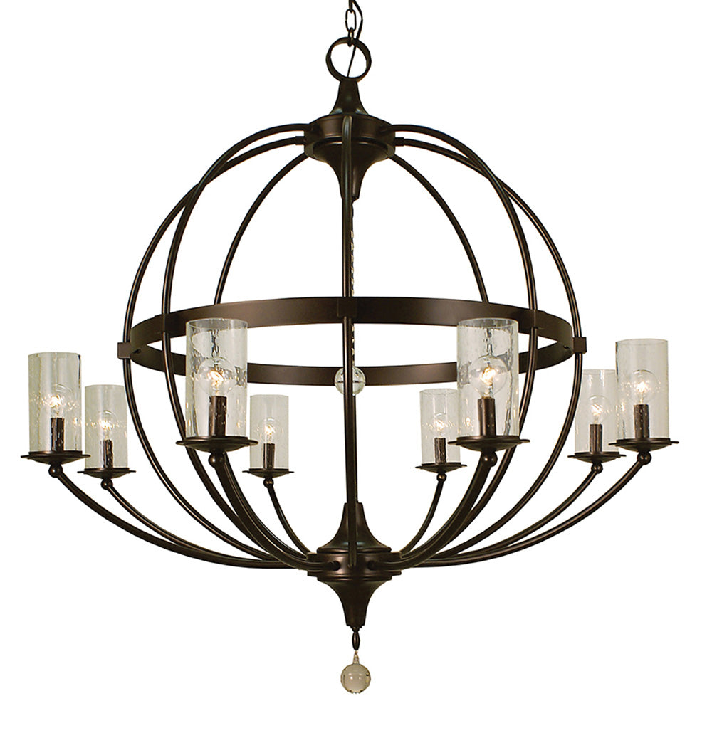 Framburg 8-Light Mahogany Bronze Compass Foyer Chandelier