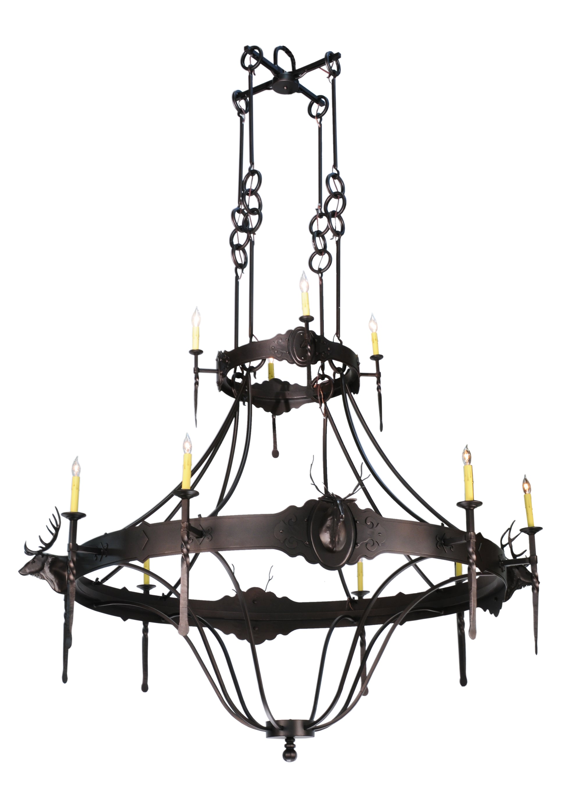 2nd Avenue 72" Stag 12-Light Two Tier Chandelier