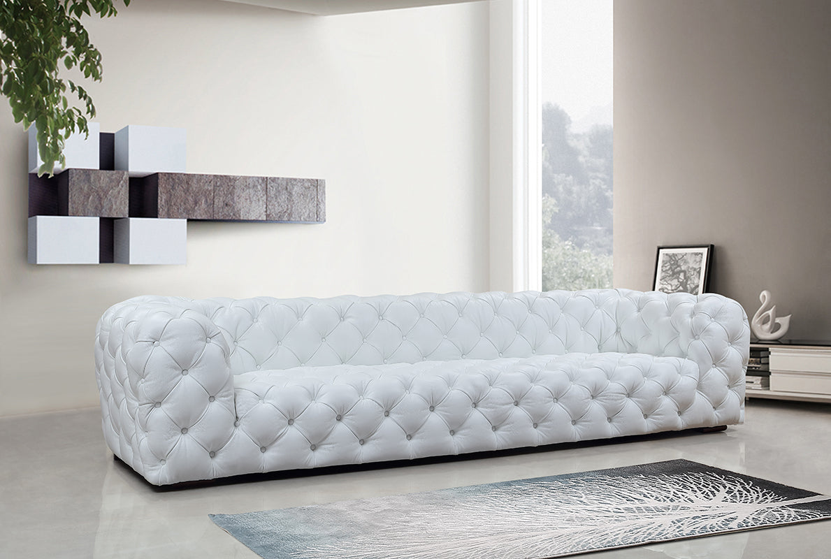 VIG Furniture Divani Casa Dexter White Full Italian Leather 4 Seater Sofa